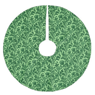 Jupon De Sapin En Polyester Brossé William Morris Thistle Damask, Emerald Green