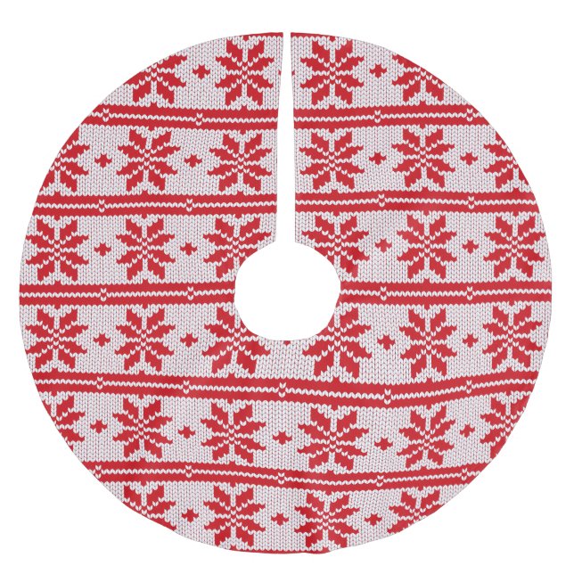 Jupon De Sapin En Polyester Brossé Xmas knitting seamless (Devant)