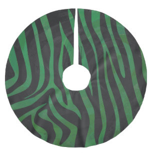 Jupon De Sapin En Polyester Brossé Zebra Black et Green Print
