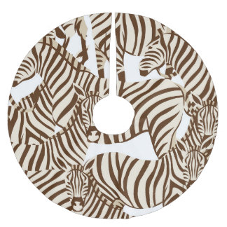 Jupon De Sapin En Polyester Brossé Zèbres, savane sauvage, motif sans couture