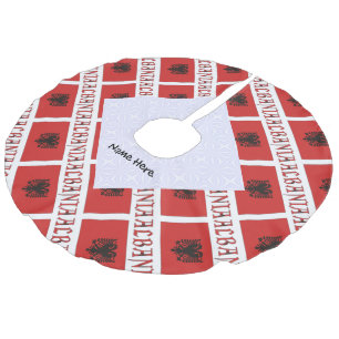 Jupon De Sapin Imitation Lin Albanais Drapeau Albanais Personnalisé en Carreaux