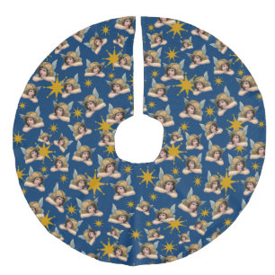 Jupon De Sapin Imitation Lin Angels et étoiles vintages