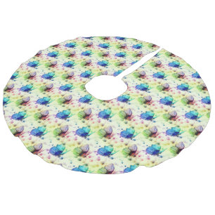 Jupon De Sapin Imitation Lin Aquarelle Papillons Arbre Jupe
