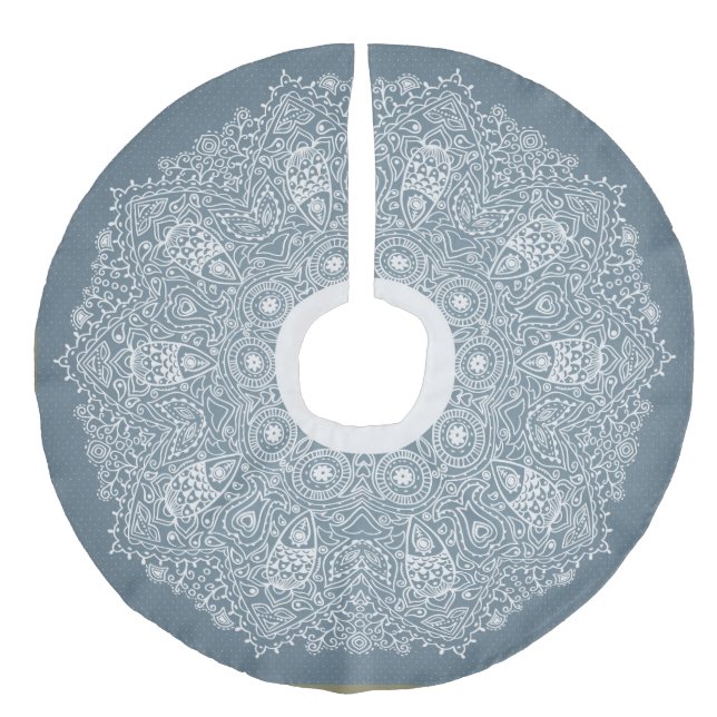 Jupon De Sapin Imitation Lin Bleu et blanc, dentelle victorienne LookJupe de No (Devant)