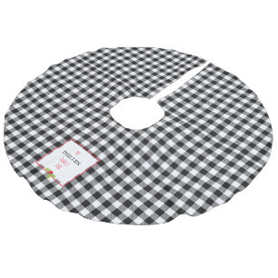 Jupon De Sapin Imitation Lin Buffalo Plaid Holly Noël Nom de famille Classique