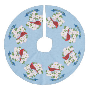 Jupon De Sapin Imitation Lin Cardinal d'État de Caroline du Nord Oiseau Dogwood