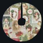 JUPON DE SAPIN IMITATION LIN COLLAGE VINTAGE DE NOËL<br><div class="desc">Le collage vintage moderne de Noël a composé des cartes postales démodées de vacances.</div>