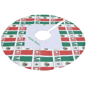 Jupon De Sapin Imitation Lin Drapeau du Mexique personnalisé en mosaïque