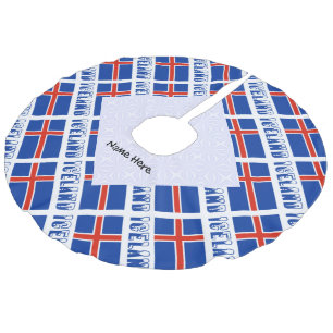 Jupon De Sapin Imitation Lin Drapeau islandais en mosaïque personnalisation noi