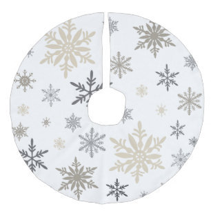 Jupon De Sapin Imitation Lin Flocons de neige vintages modernes d'hiver
