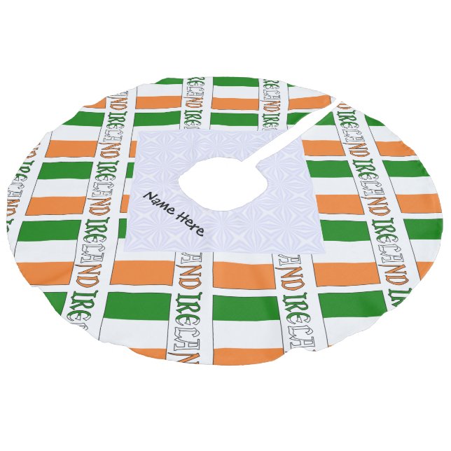 Jupon De Sapin Imitation Lin Irlande Drapeau irlandais Carrelé Personnalisé (Angle)