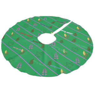 Jupon De Sapin Imitation Lin Joyeuse feuille de Noël