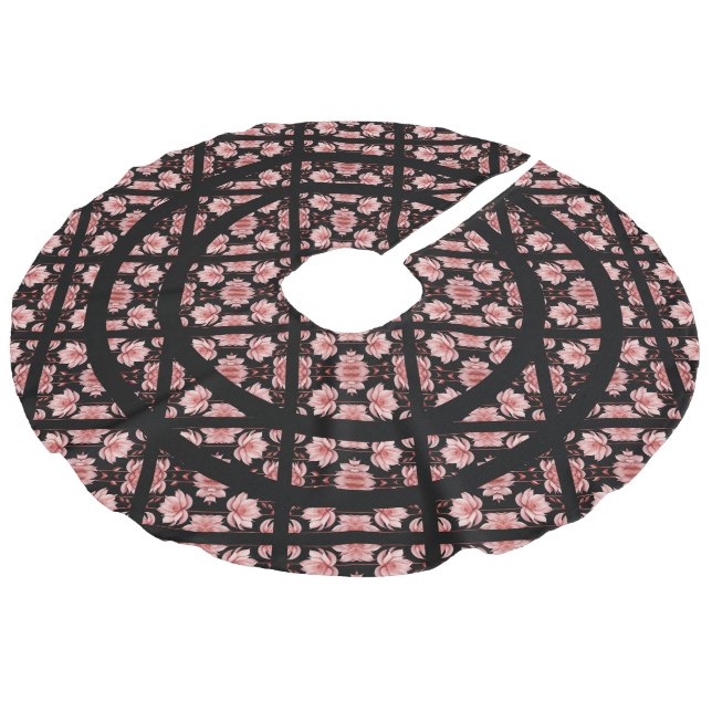 Jupon De Sapin Imitation Lin Lotus Rose Classique (Angle)