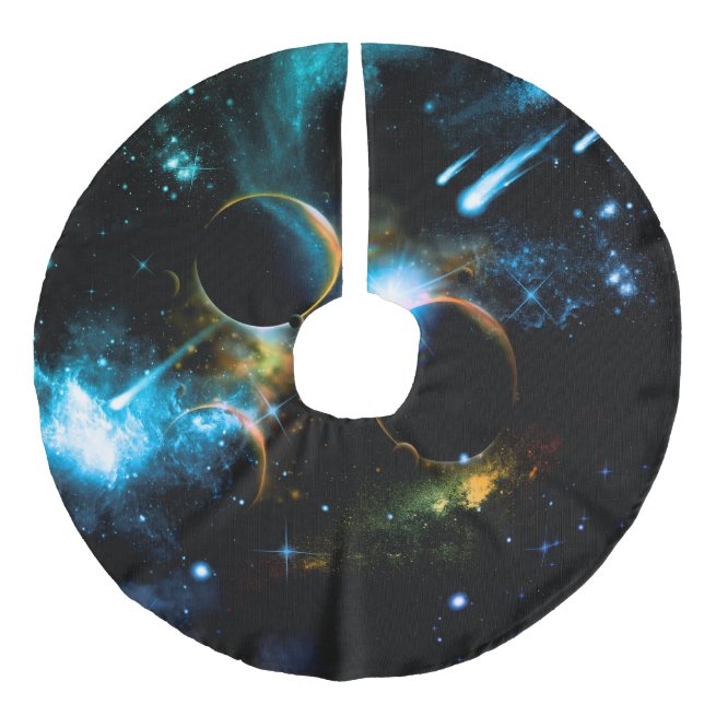 Jupon De Sapin Imitation Lin L'univers des planètes (Devant)