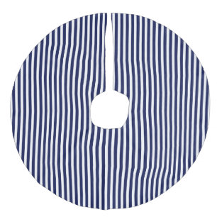 Jupon De Sapin Imitation Lin Marine nautique et rayures blanches de cabane