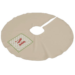 Jupon De Sapin Imitation Lin Monogramme de la colombe de Noël