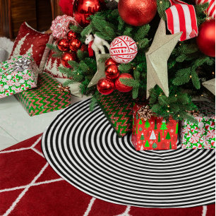 Jupon De Sapin Imitation Lin Motif de bague noir et blanc