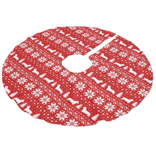 Jupon De Sapin Imitation Lin Motif de Noël de silhouettes de corgi de Gallois