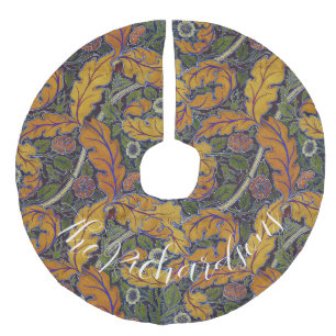Jupon De Sapin Imitation Lin Noël personnalisé rust & vert William Morris