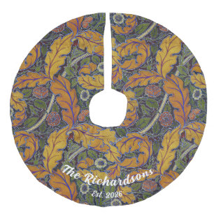 Jupon De Sapin Imitation Lin Noël personnalisé rust & vert William Morris