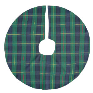 Jupon De Sapin Imitation Lin Tartan à carreaux vert épicéa Noël traditionnel