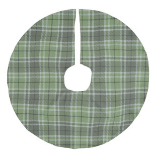 Jupon De Sapin Imitation Lin Tartan à carreaux vert épicéa Noël traditionnel