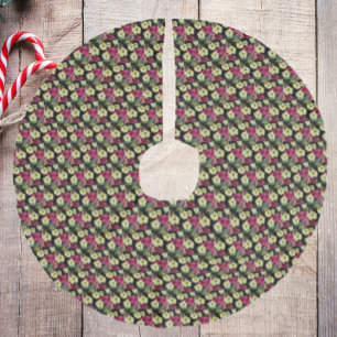 Jupon De Sapin Imitation Lin Vacances saisonnières Poinsettias Motif