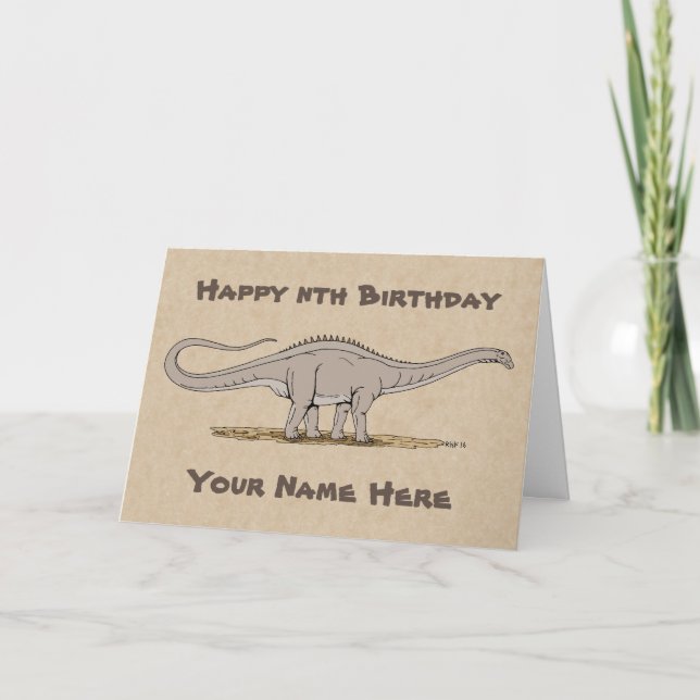 Jurassic Dinosaur Apatosaurus Carte d'anniversaire (Devant)