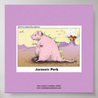 Jurrasic Pork Hilarious Cartoon Poster