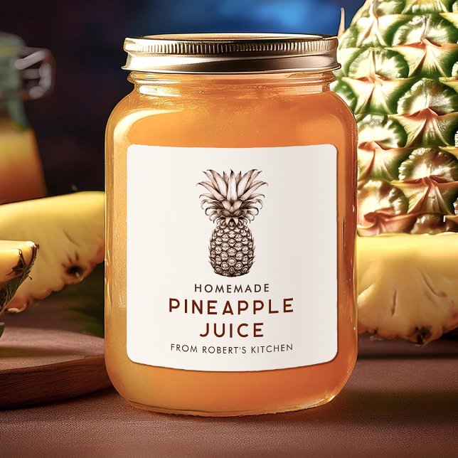 Jus d'ananas fait maison Canning Jar Étiquettes (Créateur téléchargé)