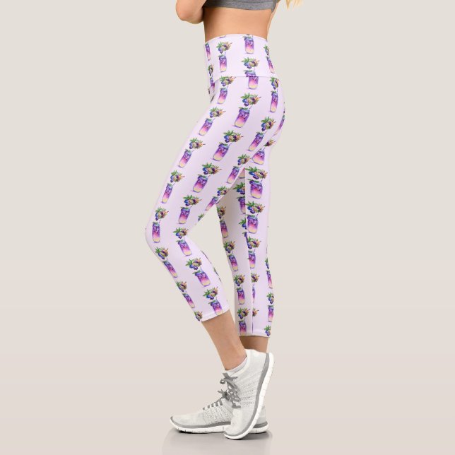 Jus de bleuets Cool Boire Capri Leggings (Gauche)