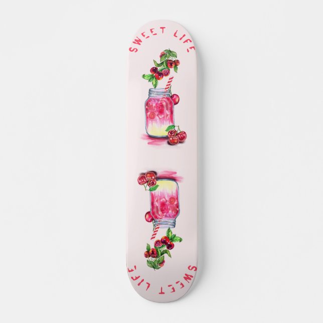 Jus de cerise Cool Boire des fruits Skateboard été (Devant)