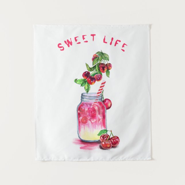 Jus de cerise rouge Boisson fraîche Tapisserie Fru (Devant)
