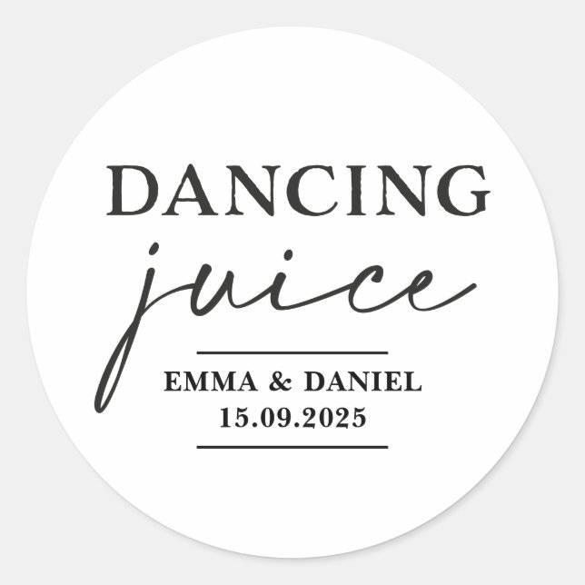 Jus de danse Mariage Favoriser Stickers (Devant)