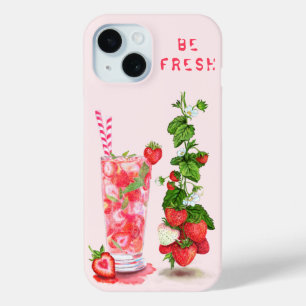 Jus de fraise coque iphone - Texte personnalisé
