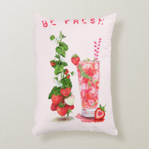 Jus de fraise frais Boire Coussin Texte personnali
