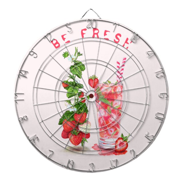 Jus de fraises Cool Boire Cible de flechettes de f (Devant)