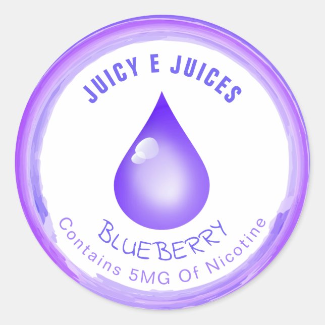 Jus de nicotine de bleuets Étiquettes (Devant)