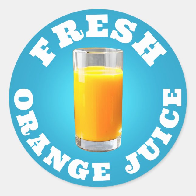 Jus d'orange frais Sticker rond classique (Devant)