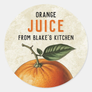 Jus d'orange maison Étiquettes de style vintage