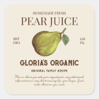 Jus vintage de fruits à poires Étiquette de produi
