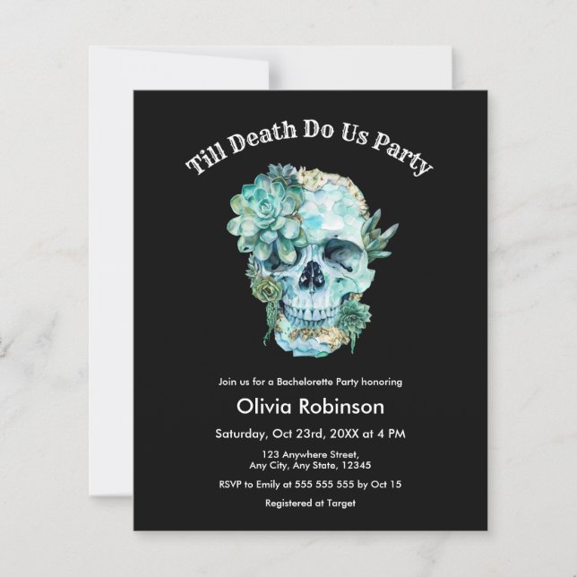 Jusqu'à la mort Do Us Part Bachelorette Invitation (Devant)