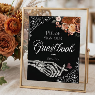 Jusqu'à la mort Livre d'or de squelette gothique a