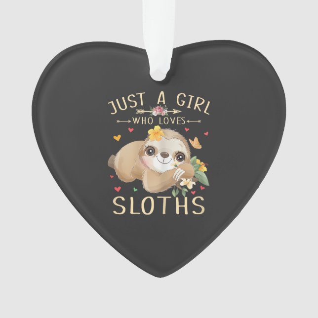 Just A Girl Who Loves Sloths Cute Sloth Lover Girl (devant)