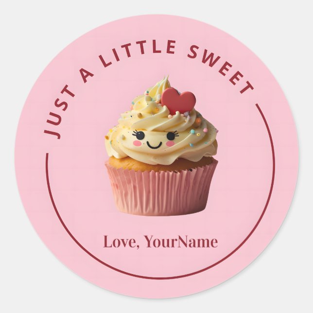 Just a Little Sweet Cupcake Valentine Sticker (Devant)