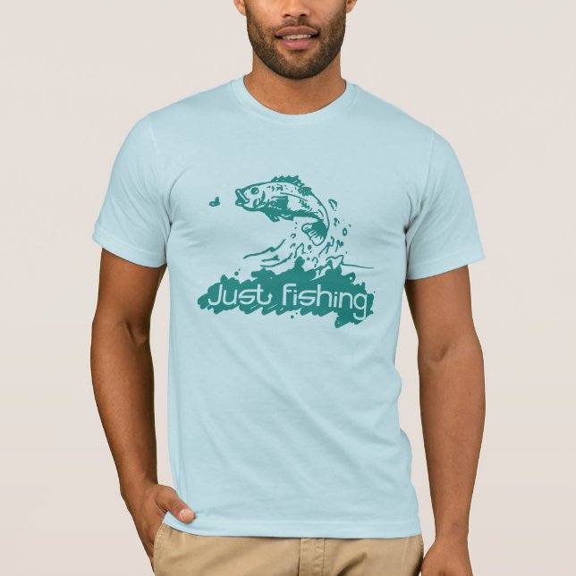 Just Fishing T-shirt homme vert / bleu pâle (Devant)