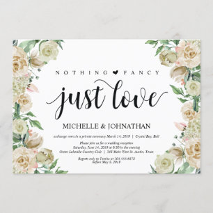 Just love, Elopement Réception Carte d'invitation