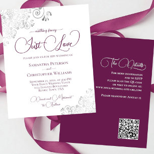 Just Love Magenta QR Code BUDGET Mariage Inviter