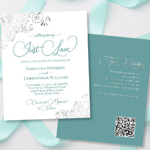 Just Love Turquoise QR Code BUDGET Mariage Inviter
