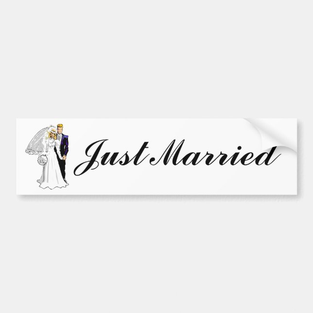 Just Married Bumper Sticker (Devant)